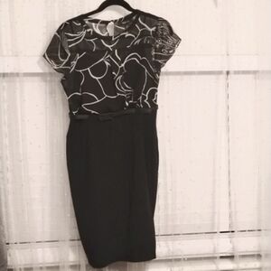 Style & Co. Woman's Black & White Top Design With Belt Dress, Size: S